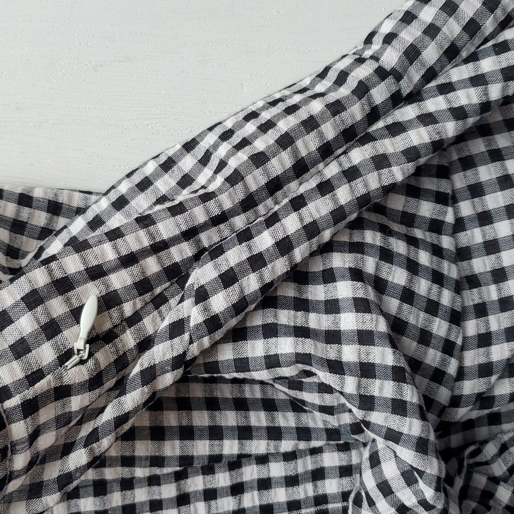 Vineyard VINES Sleeveless Black & White Gingham Tie-Waist Dress 16 - Picture 8 of 8